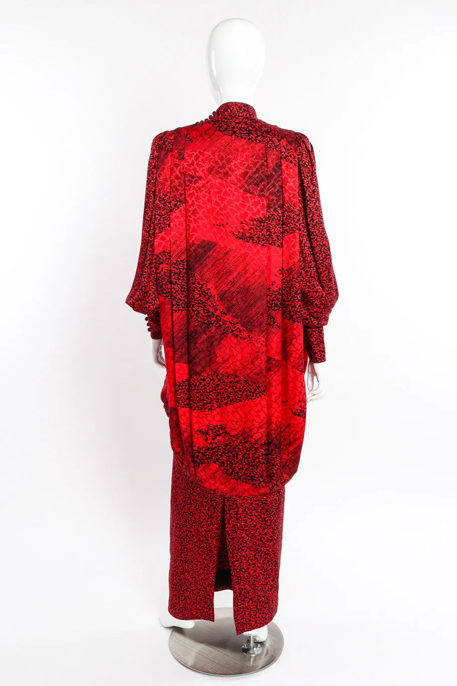 Abstract Wrap Front Jacket & Dress Set