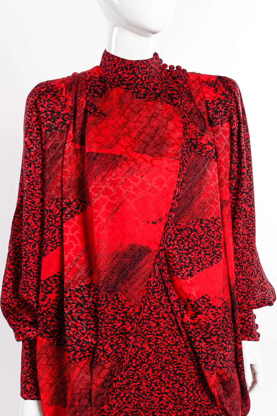 Abstract Wrap Front Jacket & Dress Set