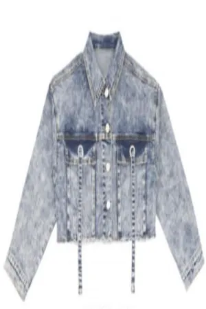 Acid Wash Denim Jacket - Blue