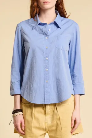Adrienne Shrunken Shirt | Medium Blue