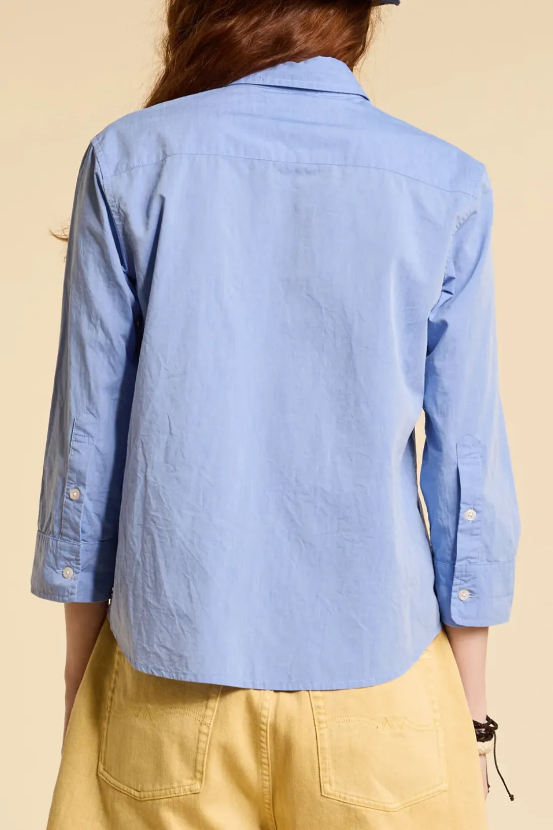 Adrienne Shrunken Shirt | Medium Blue