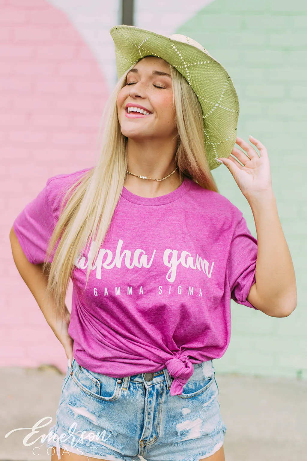 Alpha Gam Pink PR Tee