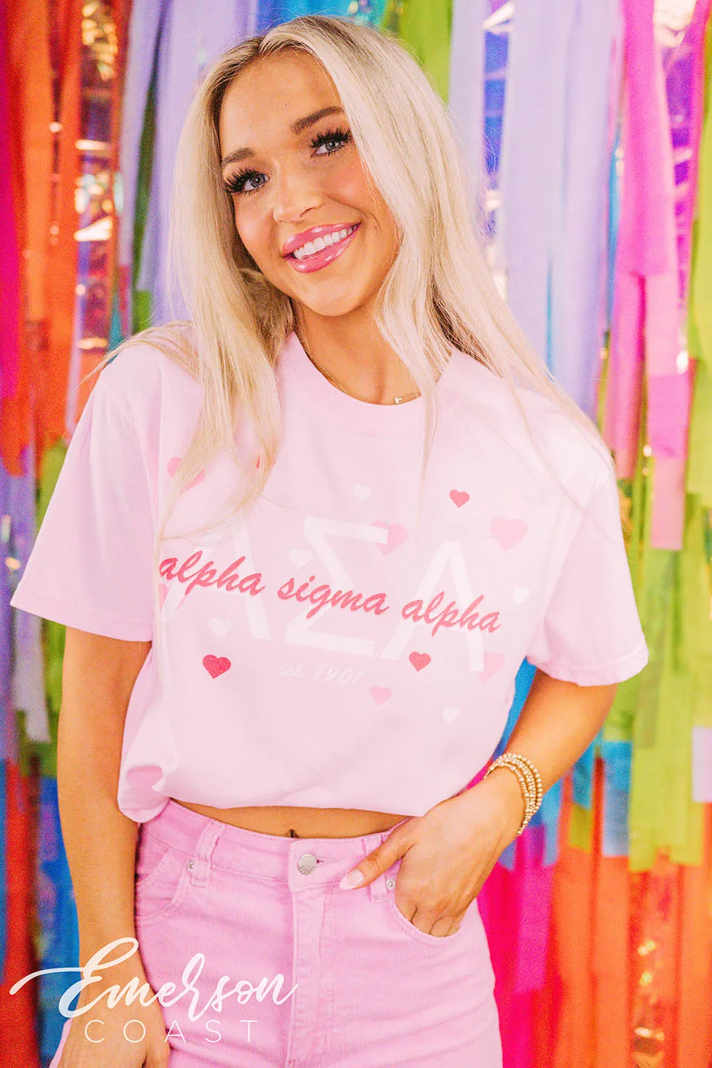 Alpha Sigma Alpha PR Simple Hearts Tee