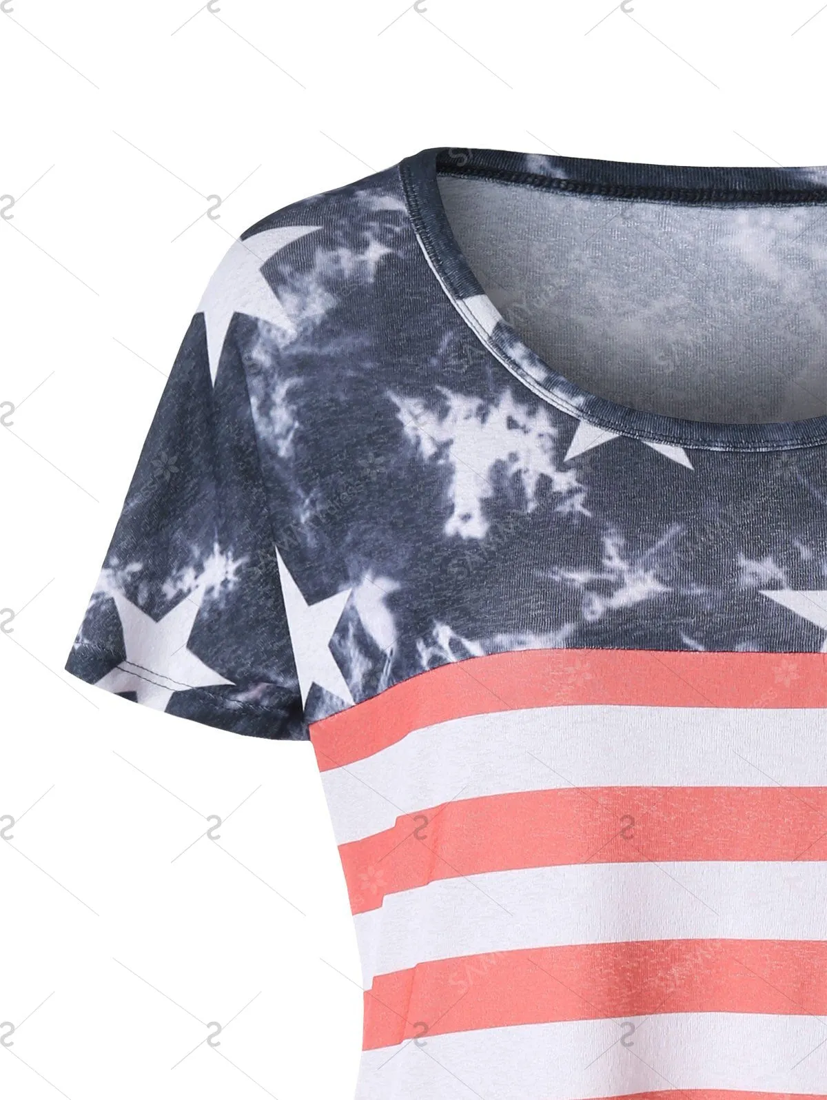 American Flag Simple Tee with Pocket - Red