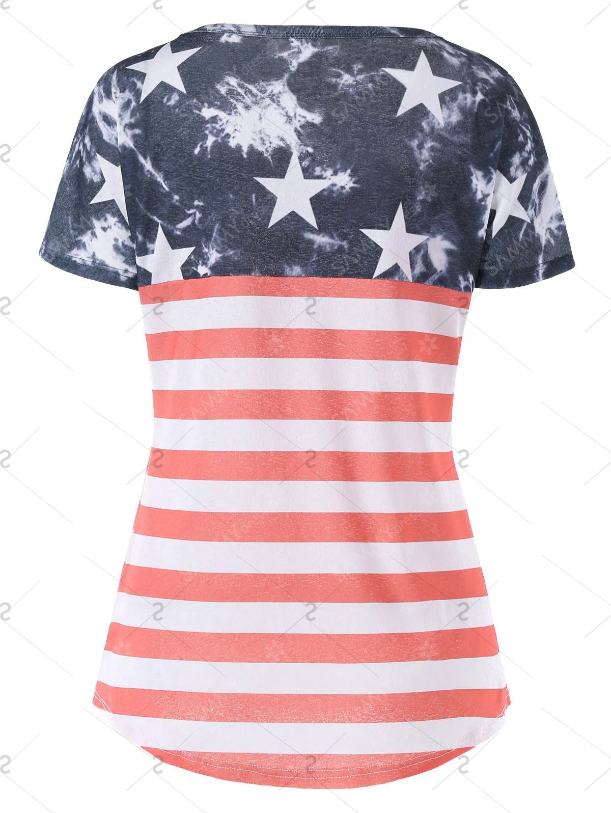 American Flag Simple Tee with Pocket - Red