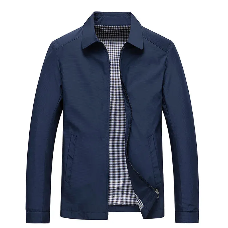 Arvello | Mens Lightweight Summer Jacket in Black Casual Smart Light Zip-Up Coat for Travel, Work & Everyday Layering