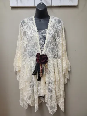 Beaùtiful Cream Lace Cardigan Jacket