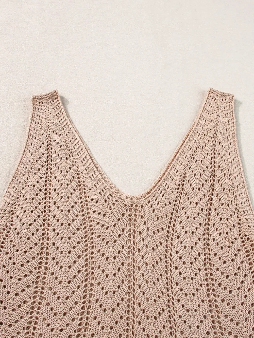 Beige Knitted Tank Top From MsDressly