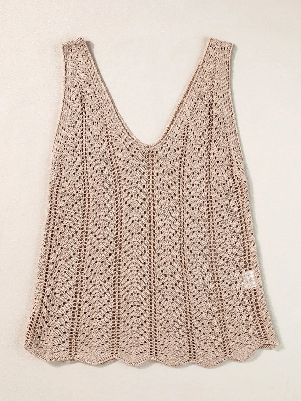 Beige Knitted Tank Top From MsDressly
