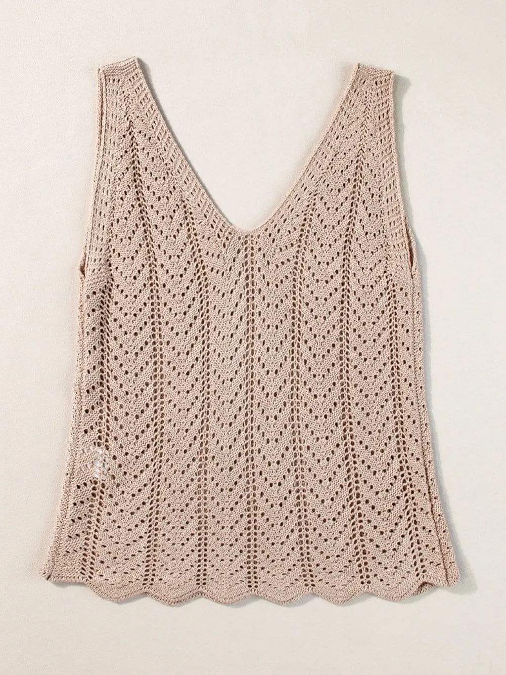 Beige Knitted Tank Top From MsDressly