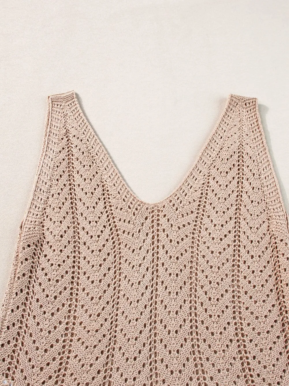 Beige Knitted Tank Top From MsDressly