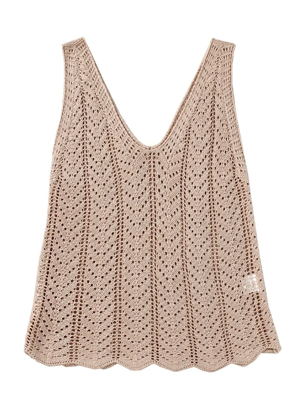 Beige Knitted Tank Top From MsDressly