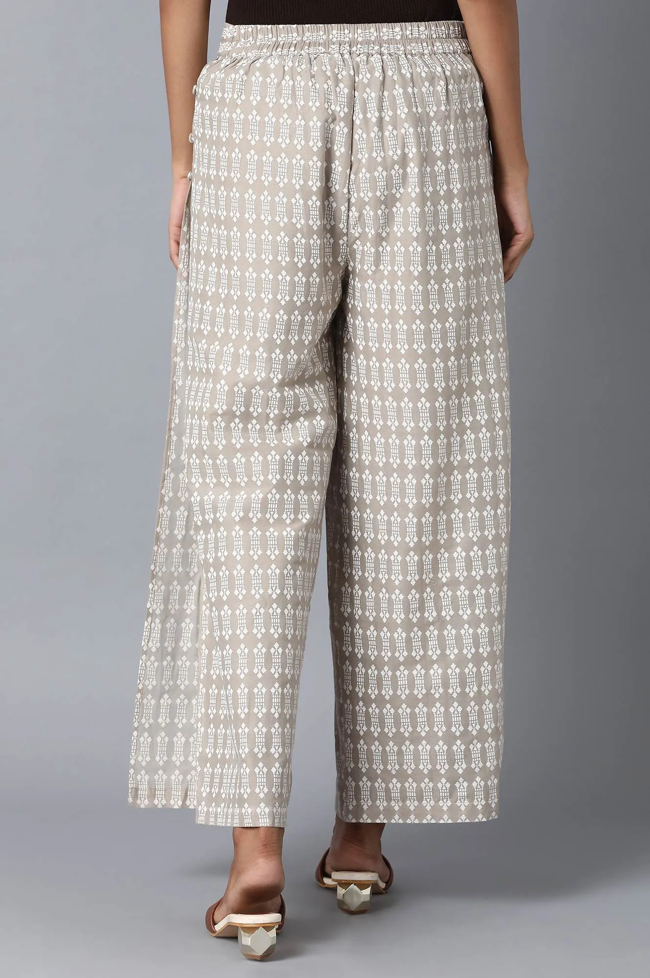 Beige Loose Fit Palazzo