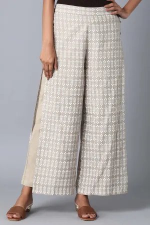 Beige Loose Fit Palazzo