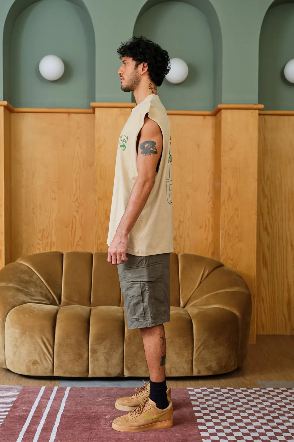 Beige See Ya Later Vest Tank