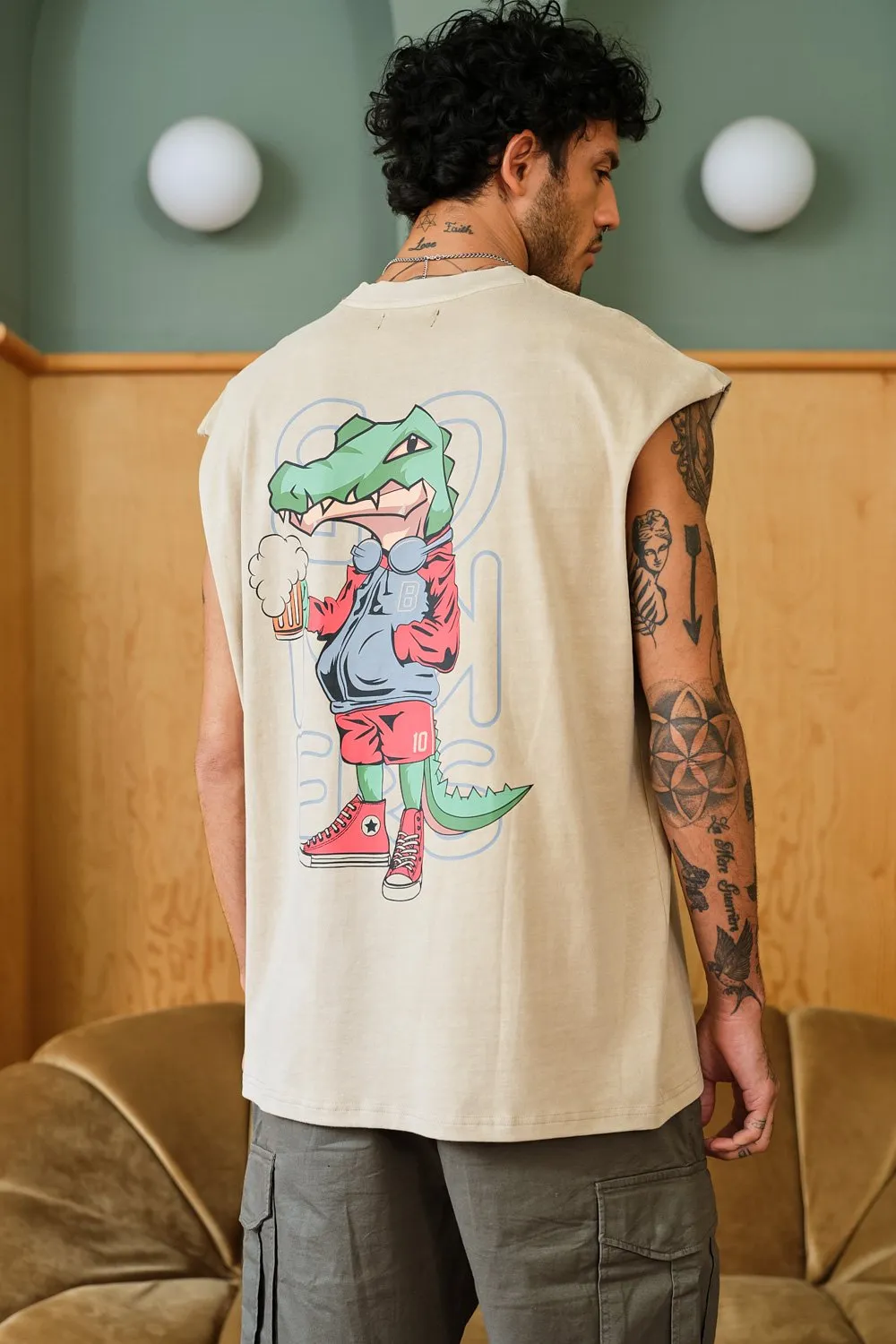 Beige See Ya Later Vest Tank