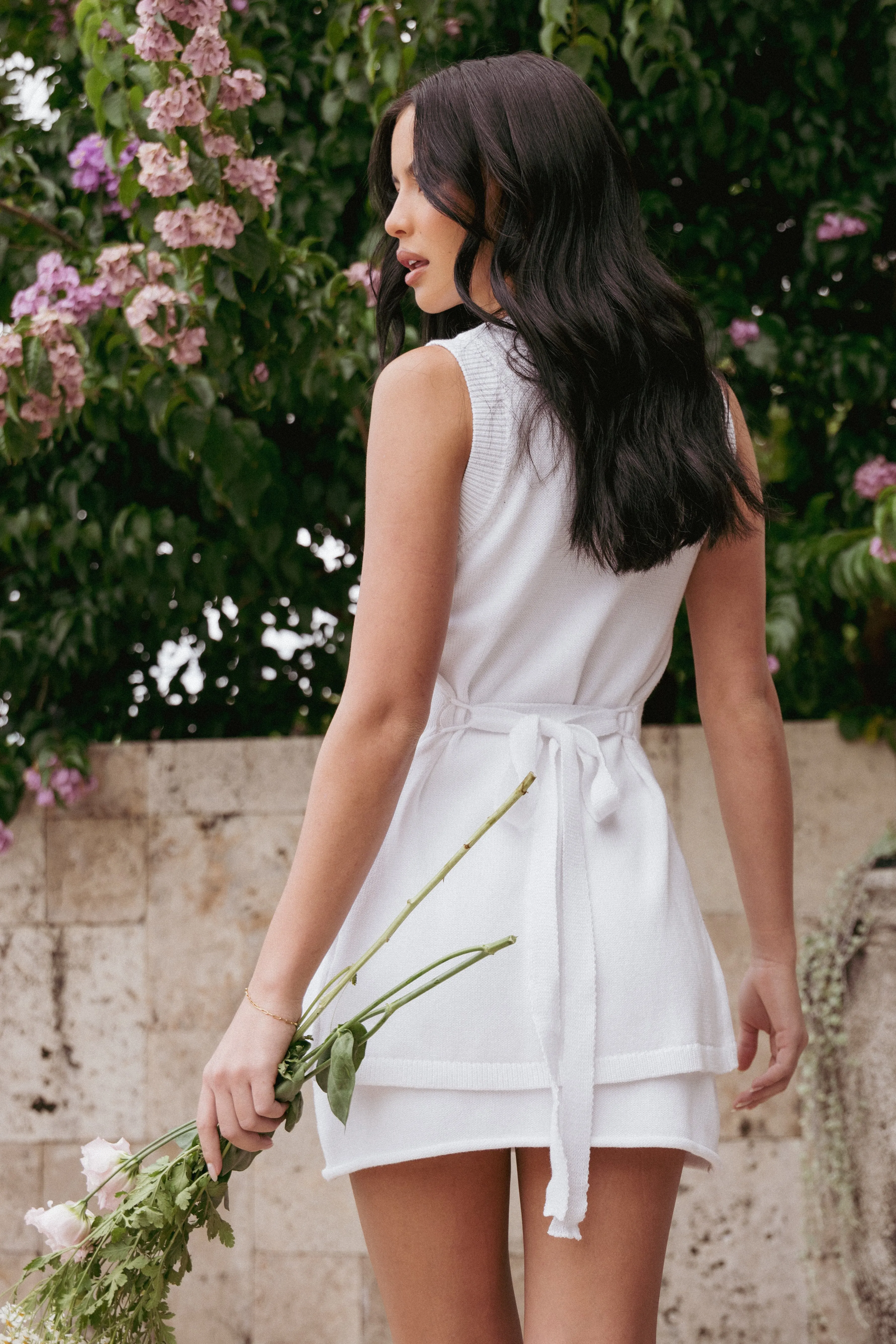 Bella Knit Vest Top - White