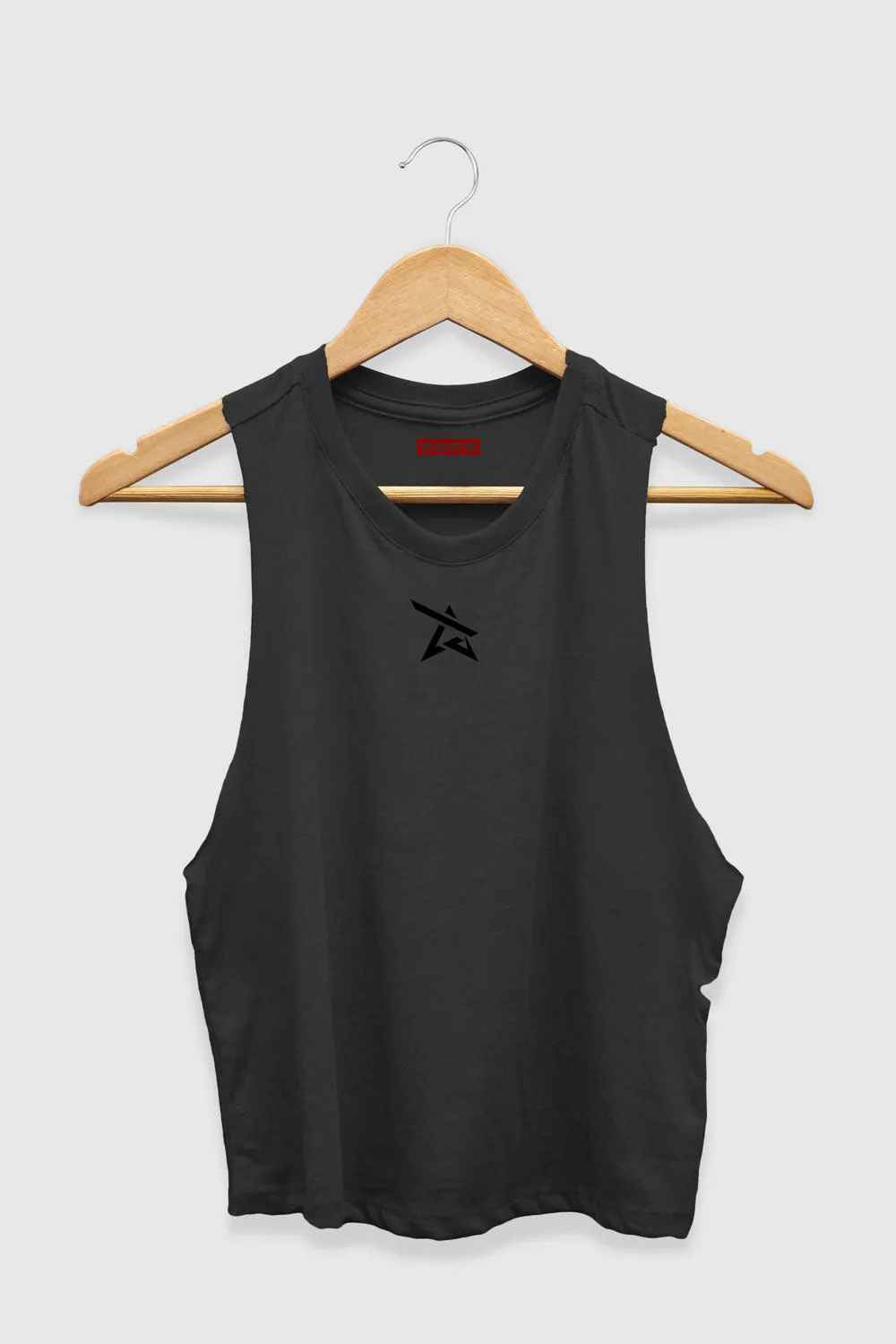 Black on Black Racerback Tank