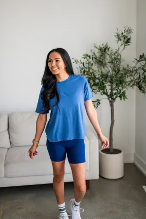 Blue Classic Boxy Fit Tee