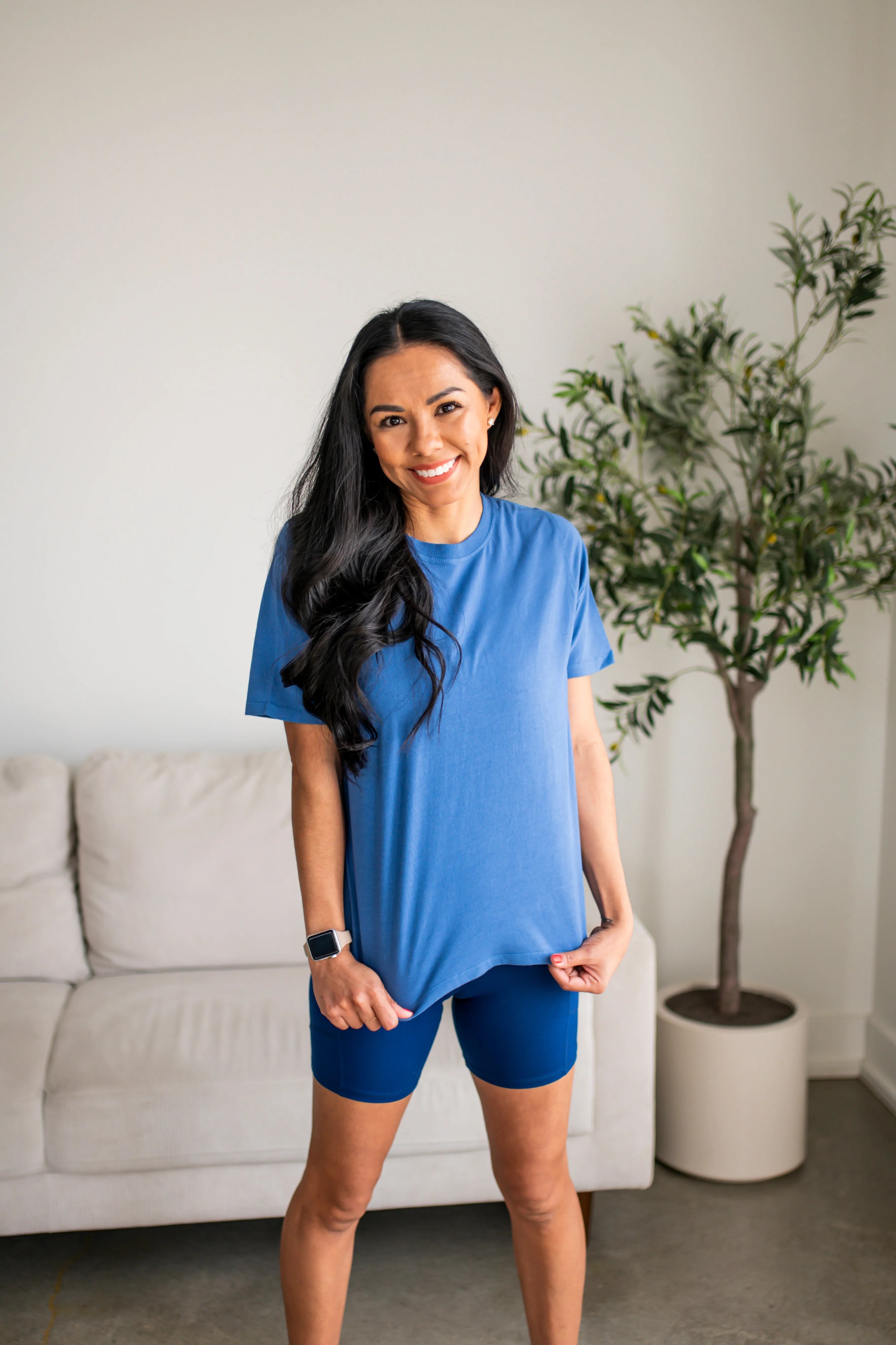 Blue Classic Boxy Fit Tee