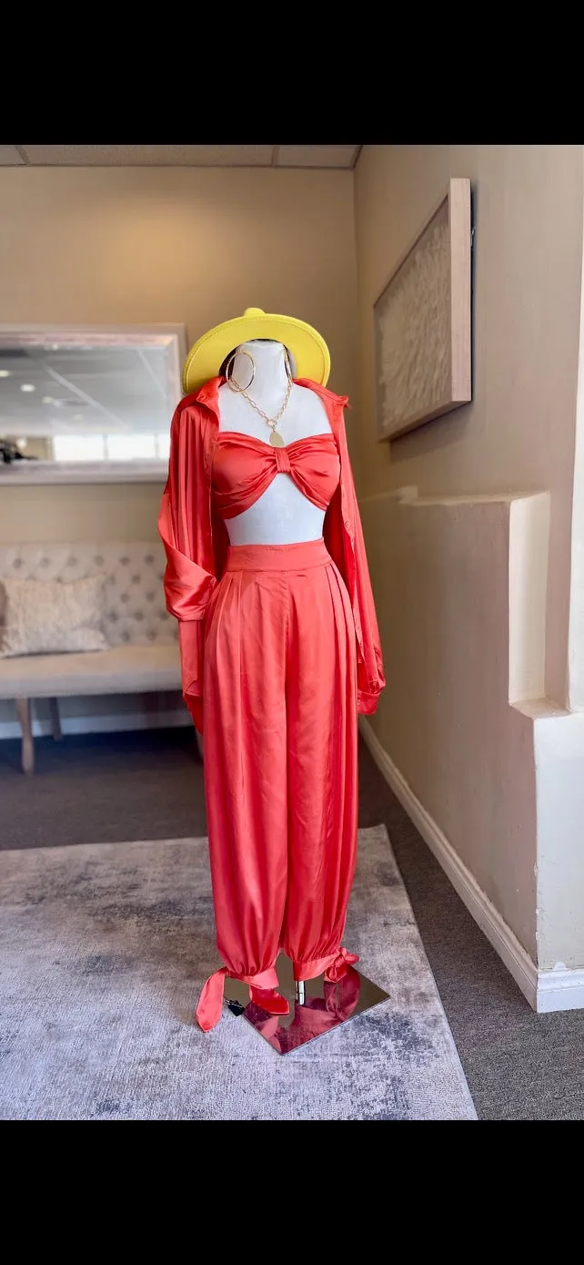 Bra Top & Pants W Shirt