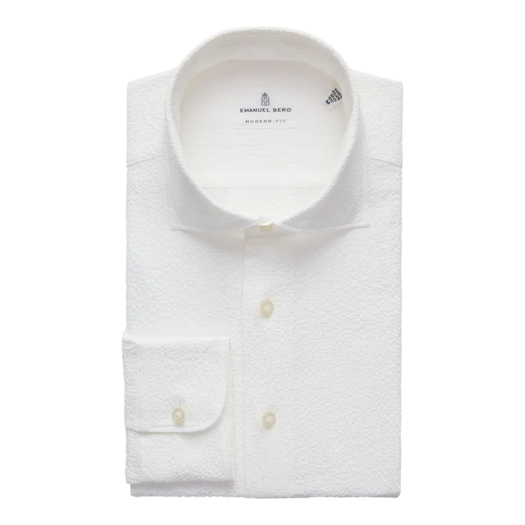 BYRON TEXTURED CRINKLE SHIRT - WHITE