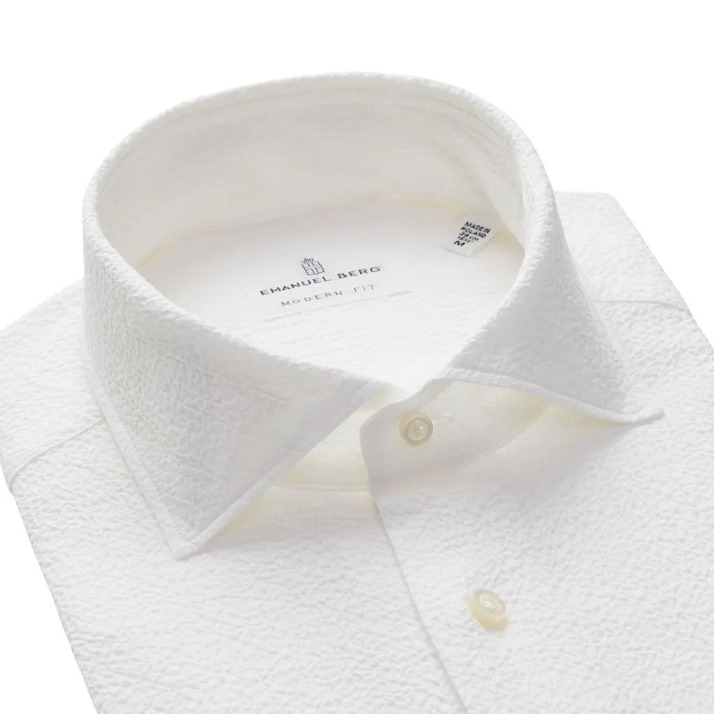 BYRON TEXTURED CRINKLE SHIRT - WHITE