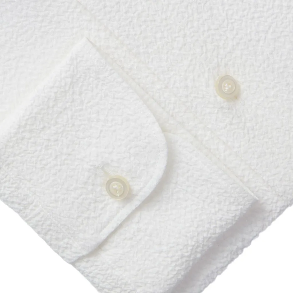 BYRON TEXTURED CRINKLE SHIRT - WHITE