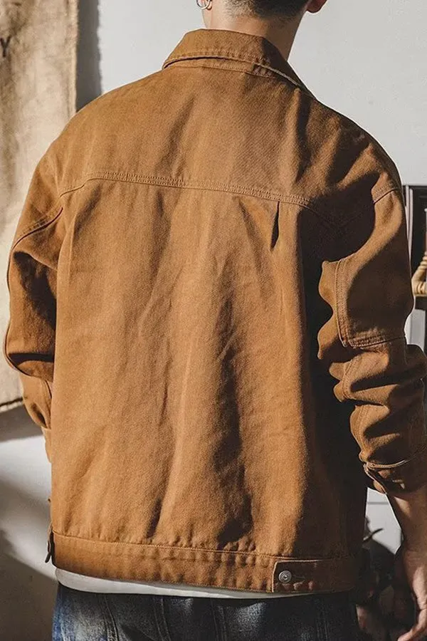 Casual lapel work khaki jacket