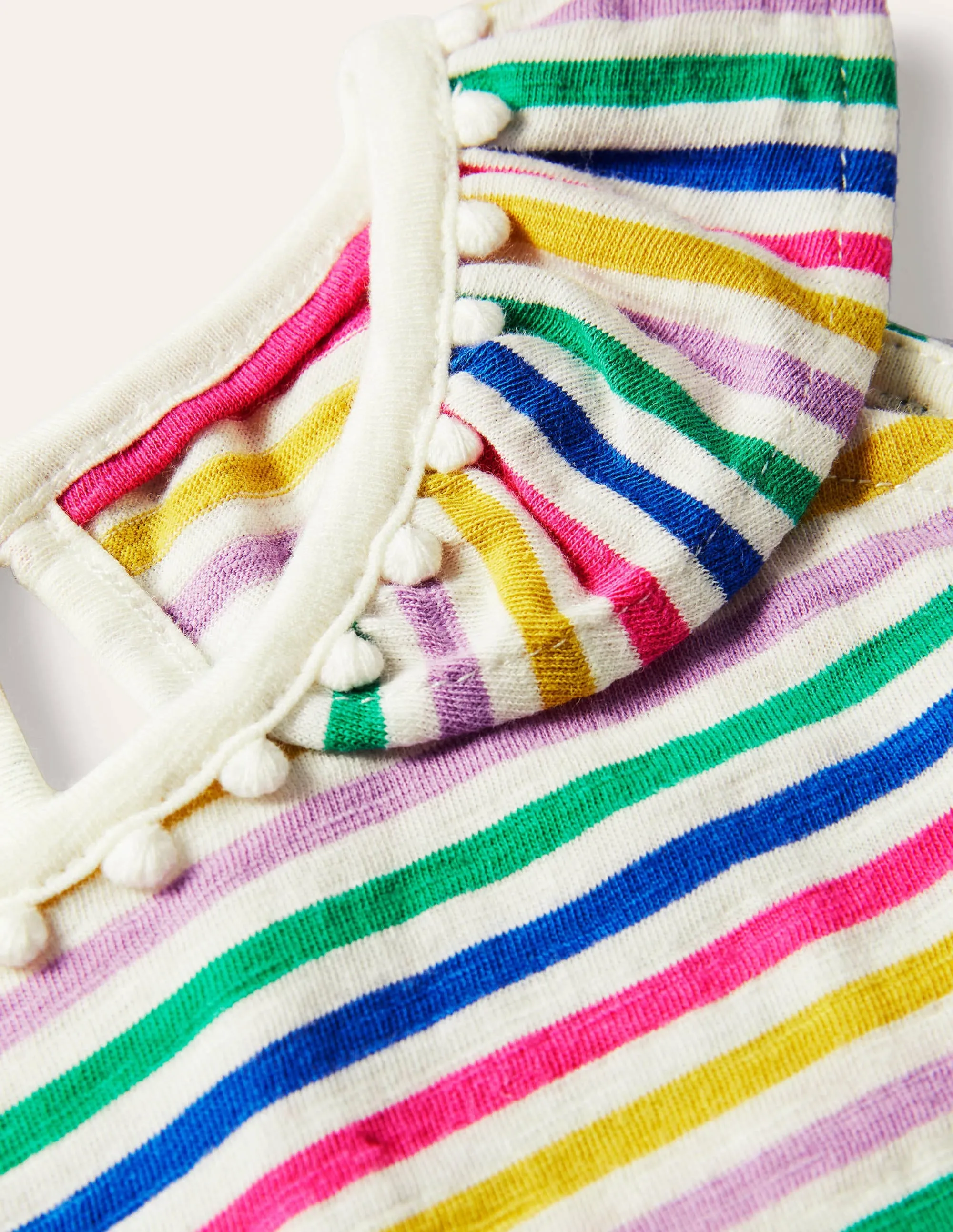 Charlie Pom Jersey Vest-Multi Stripe