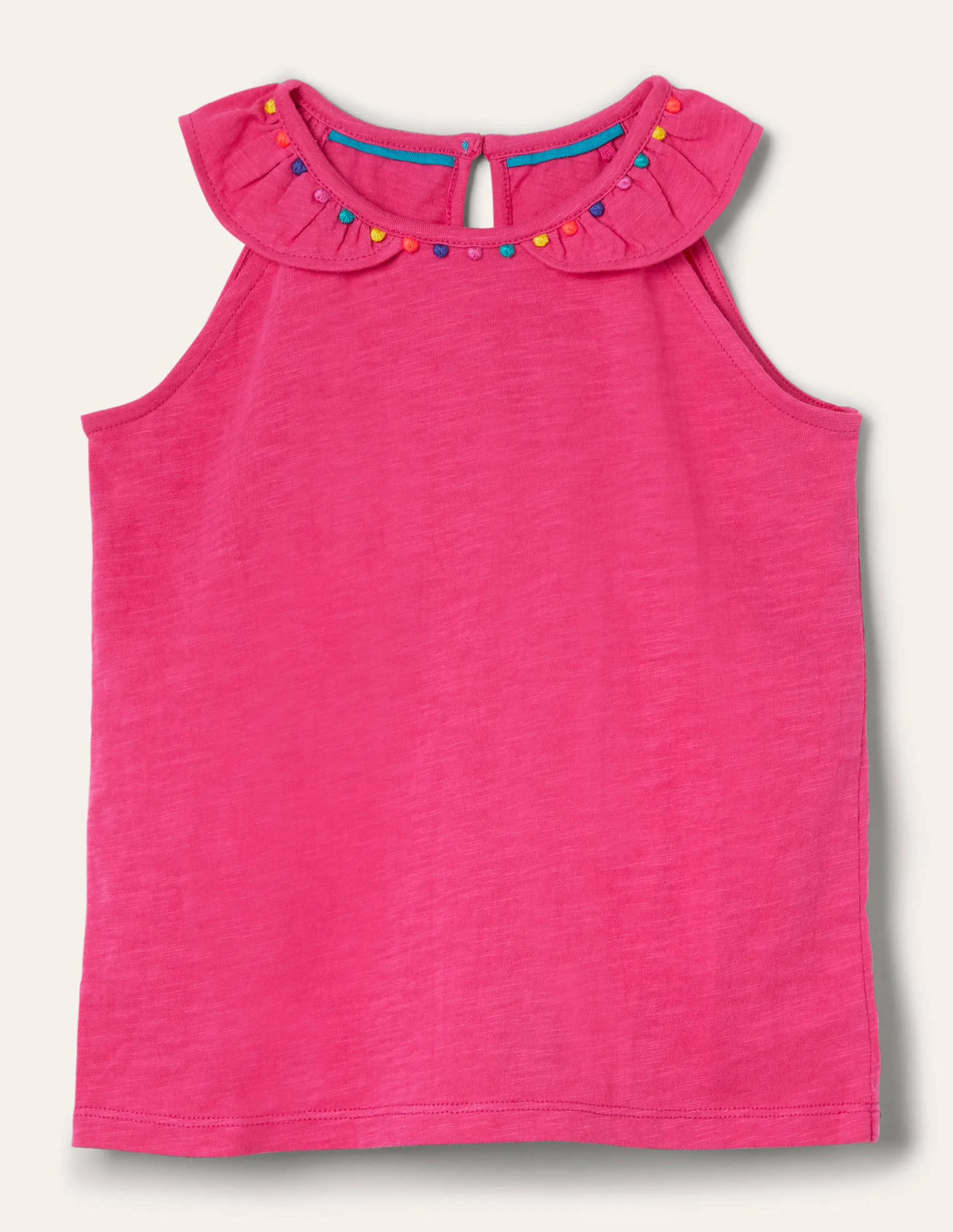 Charlie Pom Jersey Vest-Party Pink
