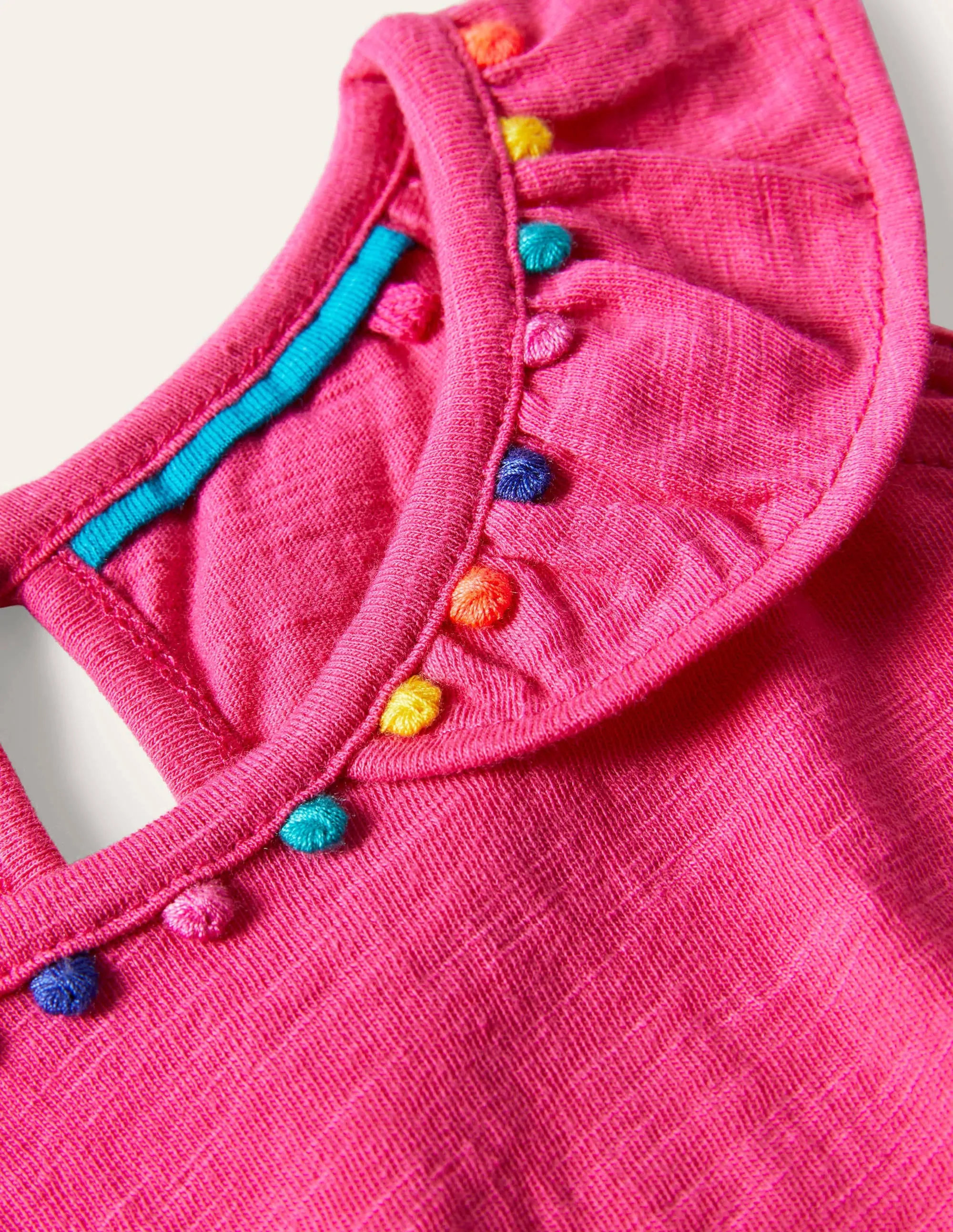 Charlie Pom Jersey Vest-Party Pink