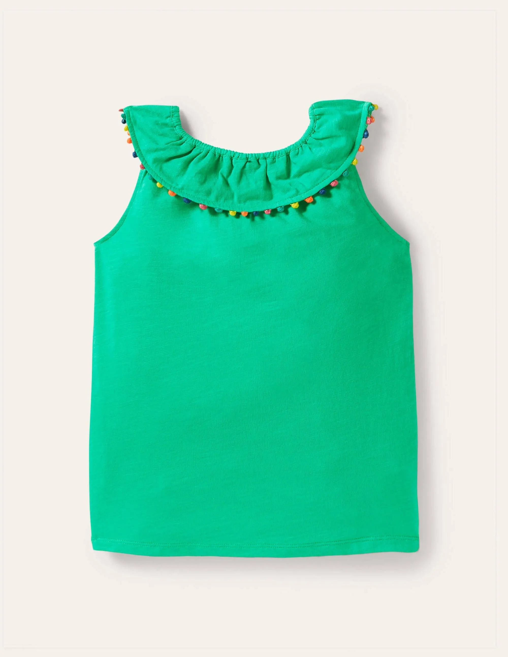 Charlie Pom Jersey Vest-Tropical Green