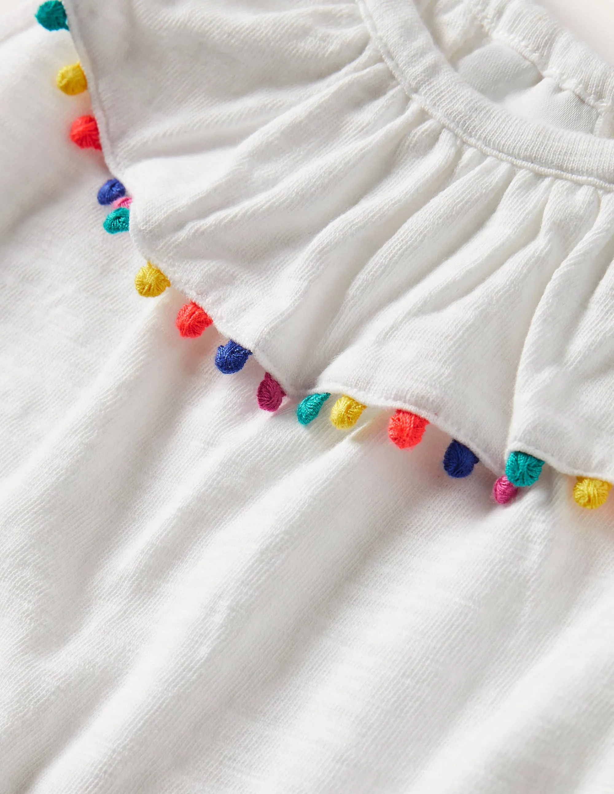 Charlie Pom Jersey Vest-White