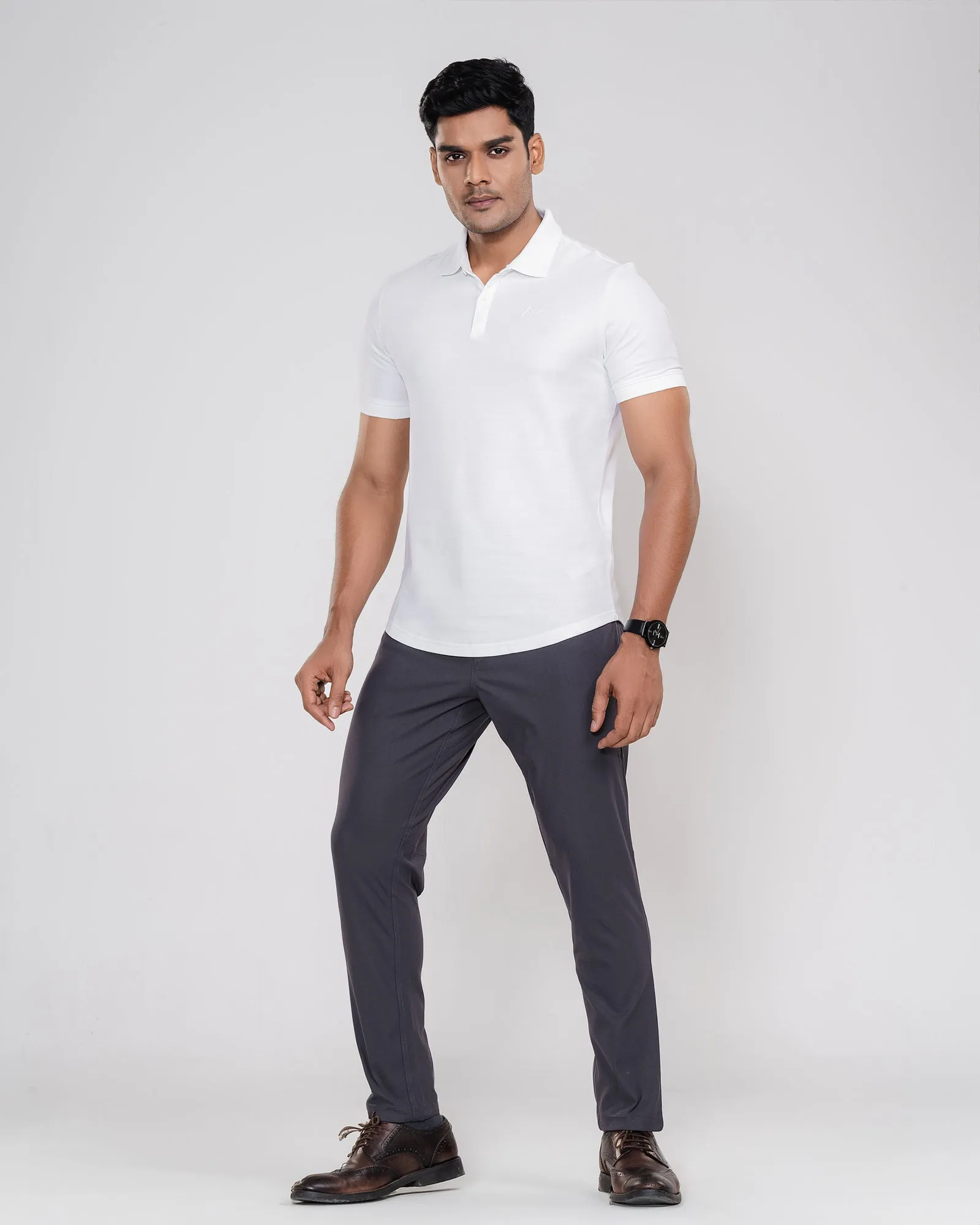 Classic Curve Hem Pima Polo Shirt
