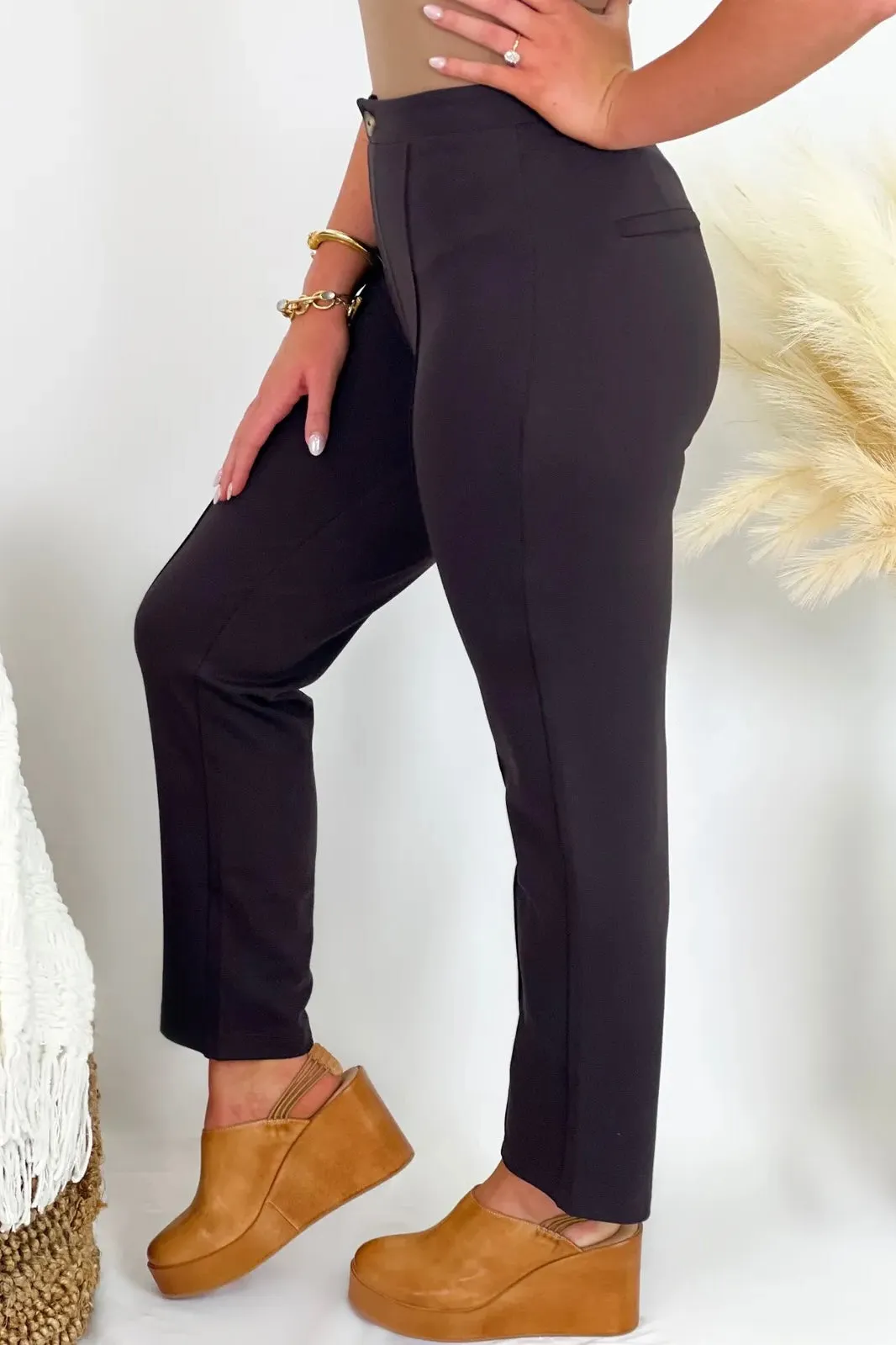 Cocoa Pin Tuck Front Detail Pants *Final Sale*