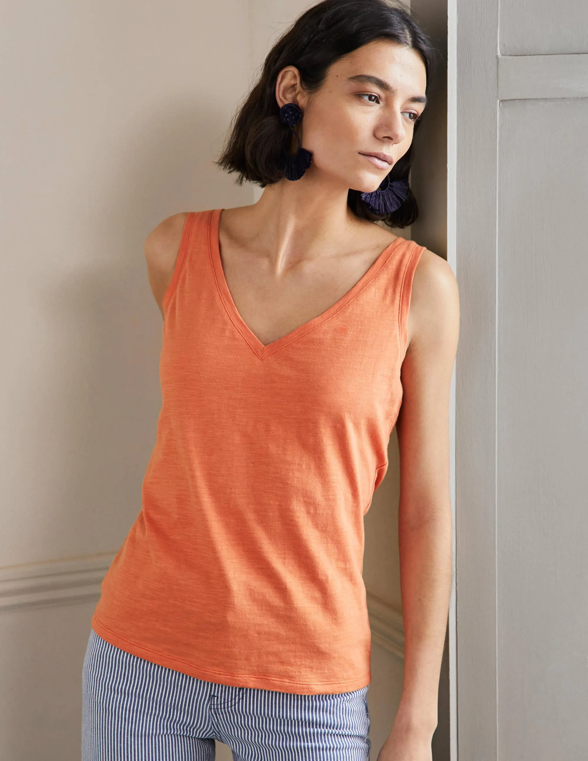 Cotton Vest-Dusty Orange