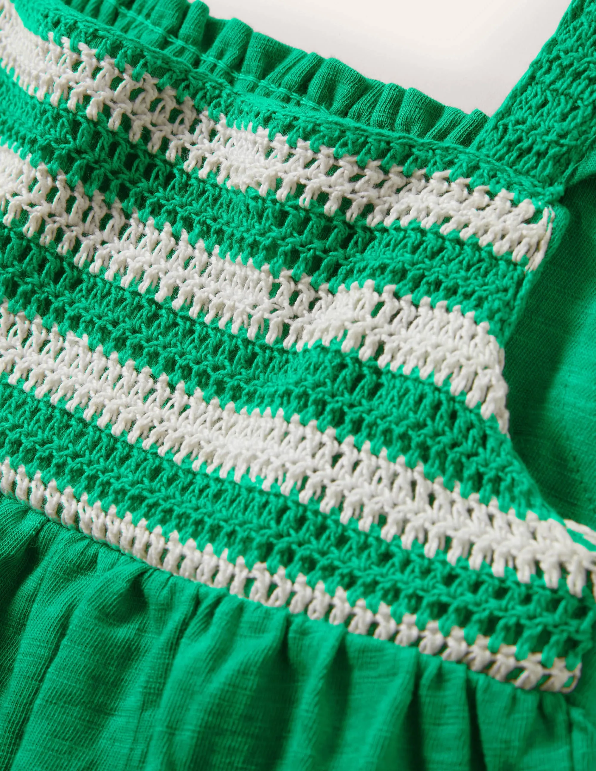 Crochet Vest-Green pepper