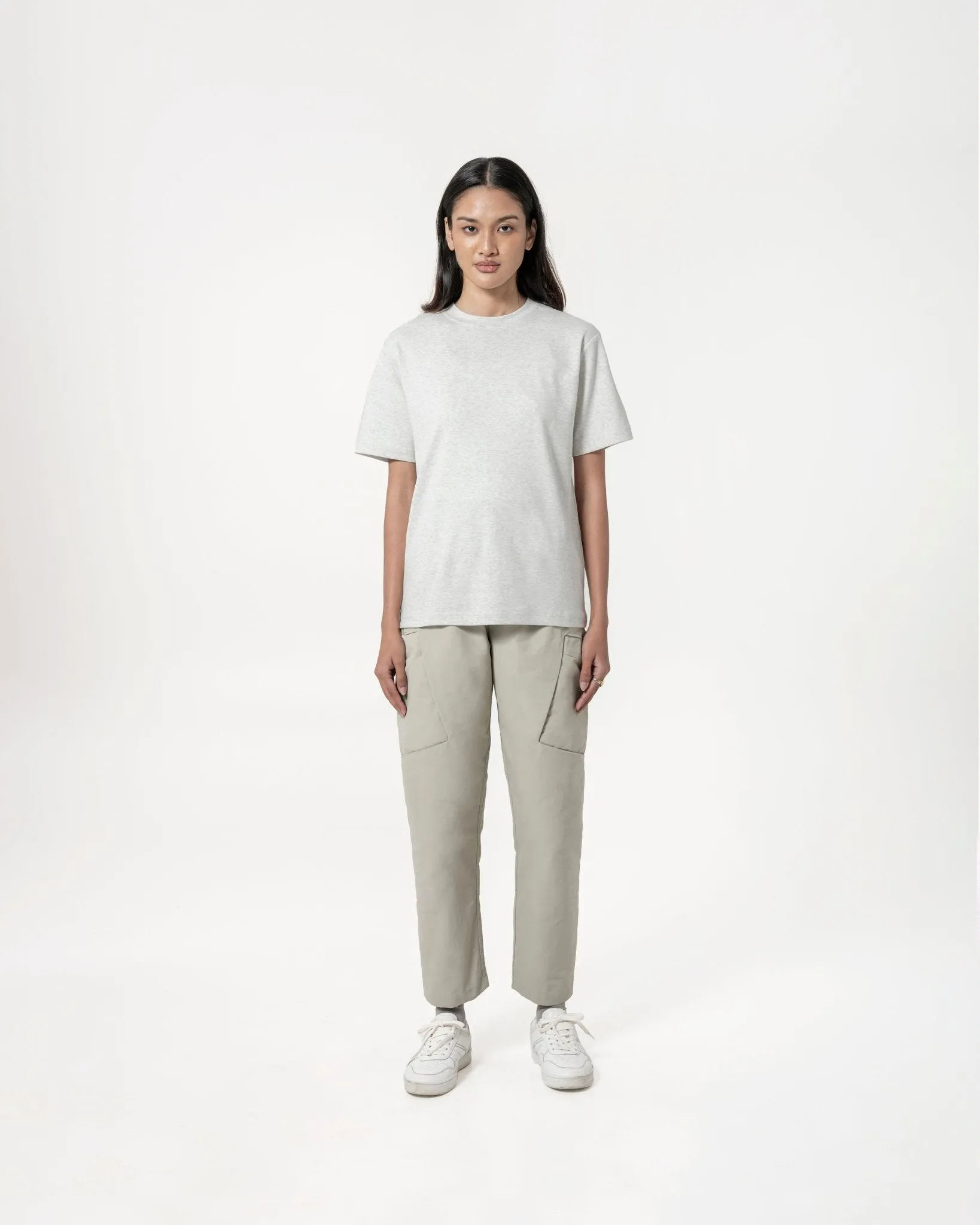 Cupro Signature Tee - Melange White