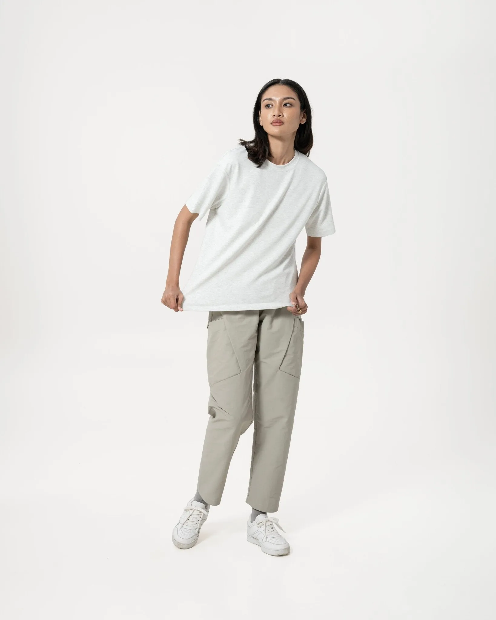 Cupro Signature Tee - Melange White