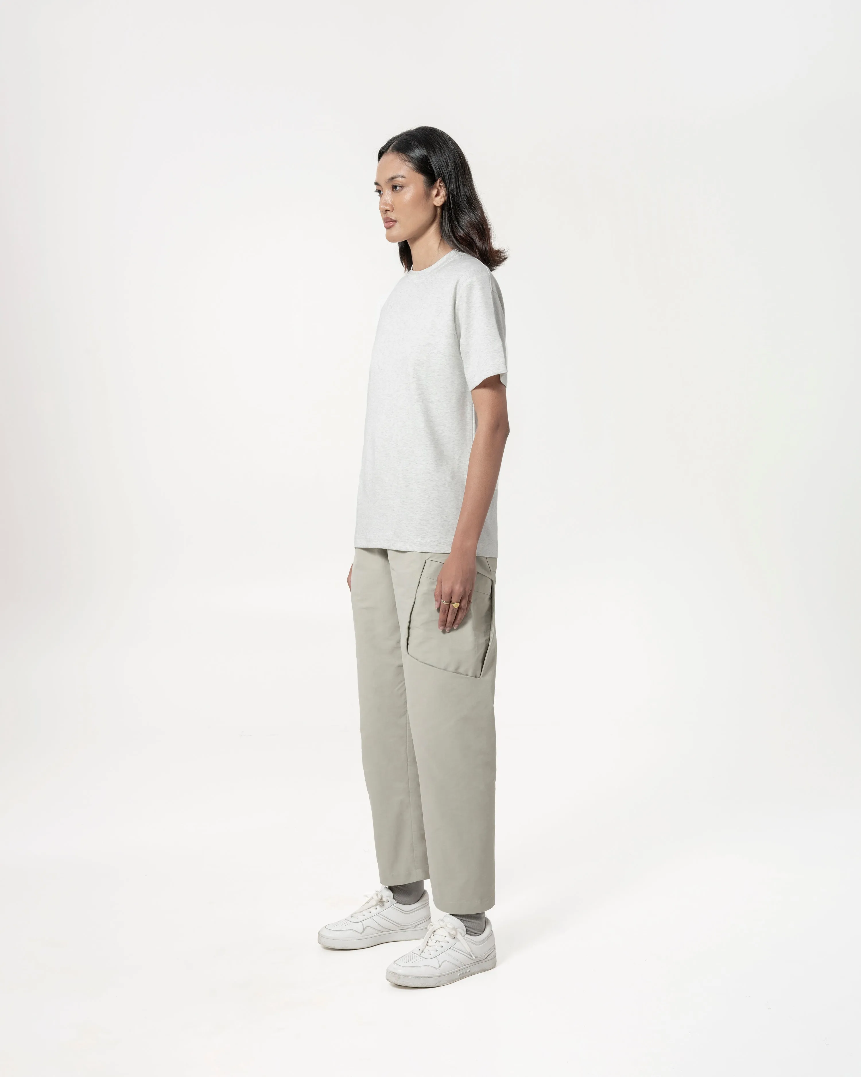Cupro Signature Tee - Melange White