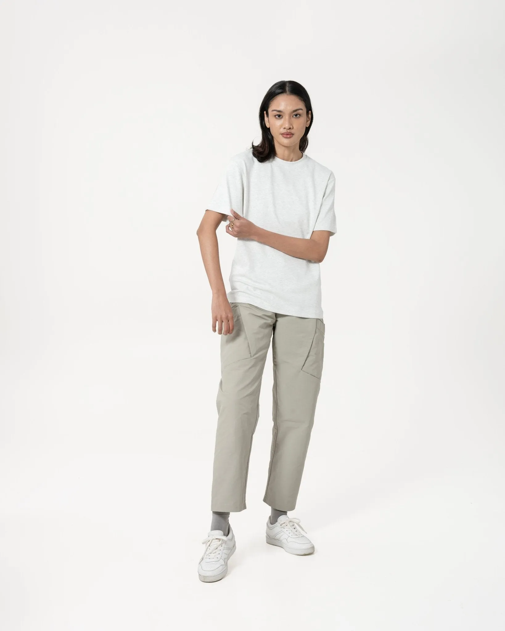 Cupro Signature Tee - Melange White