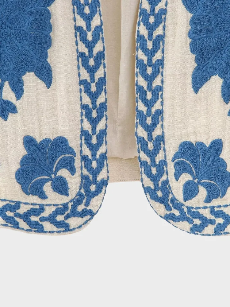DCRB Floral Embroidered Summer Vest