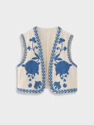 DCRB Floral Embroidered Summer Vest