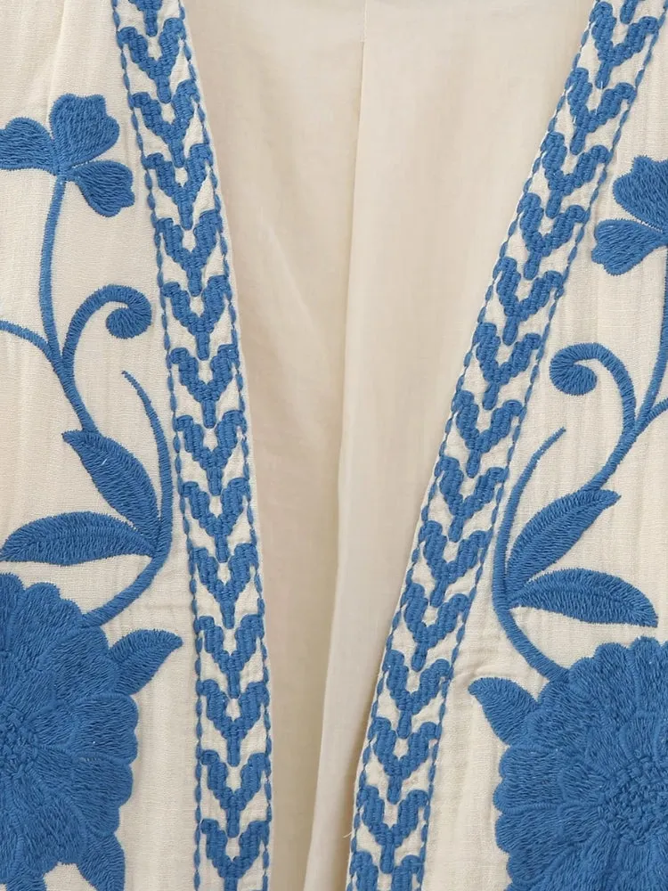 DCRB Floral Embroidered Summer Vest