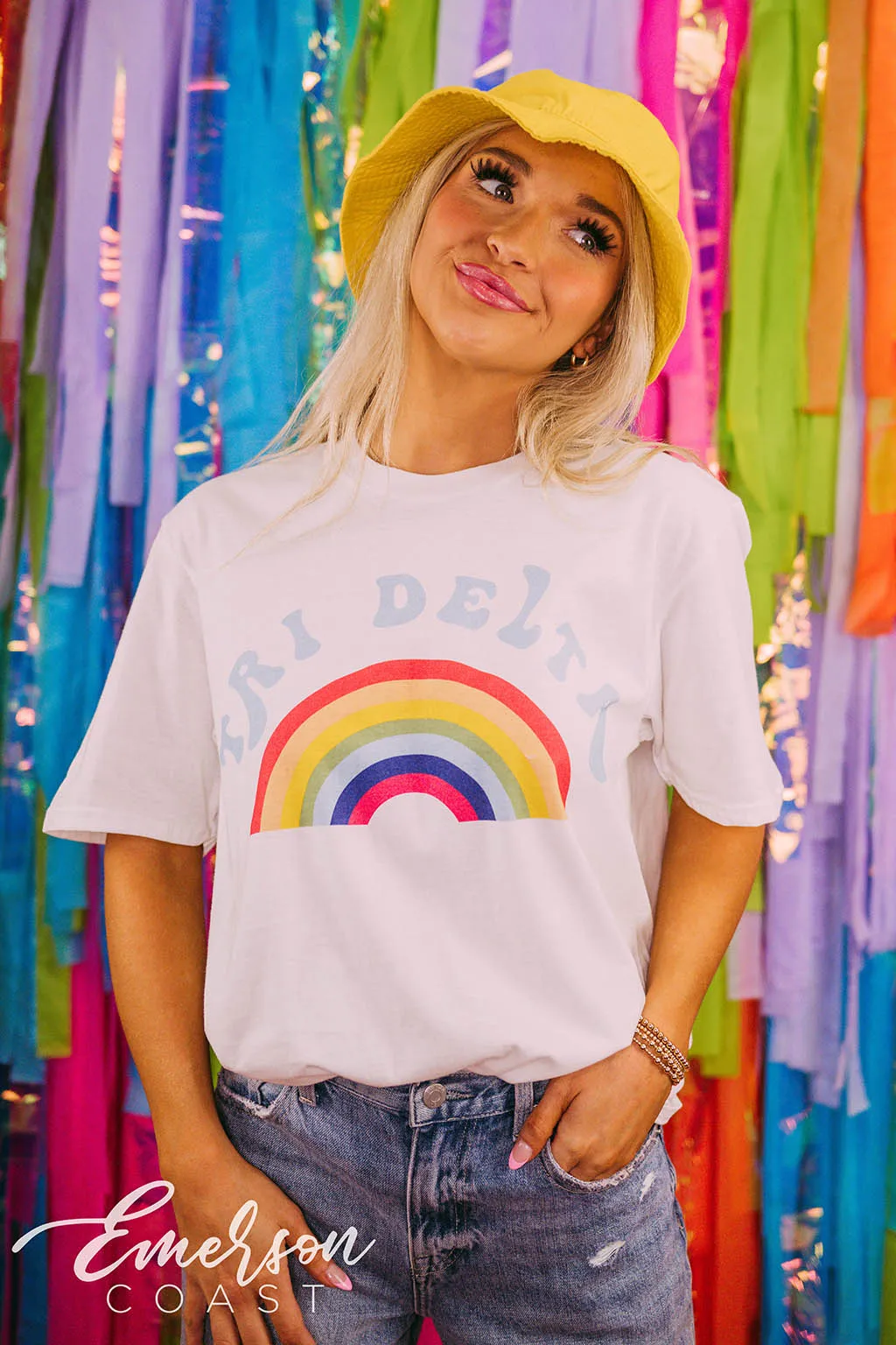 Delta Delta Delta PR Simple Rainbow Tee