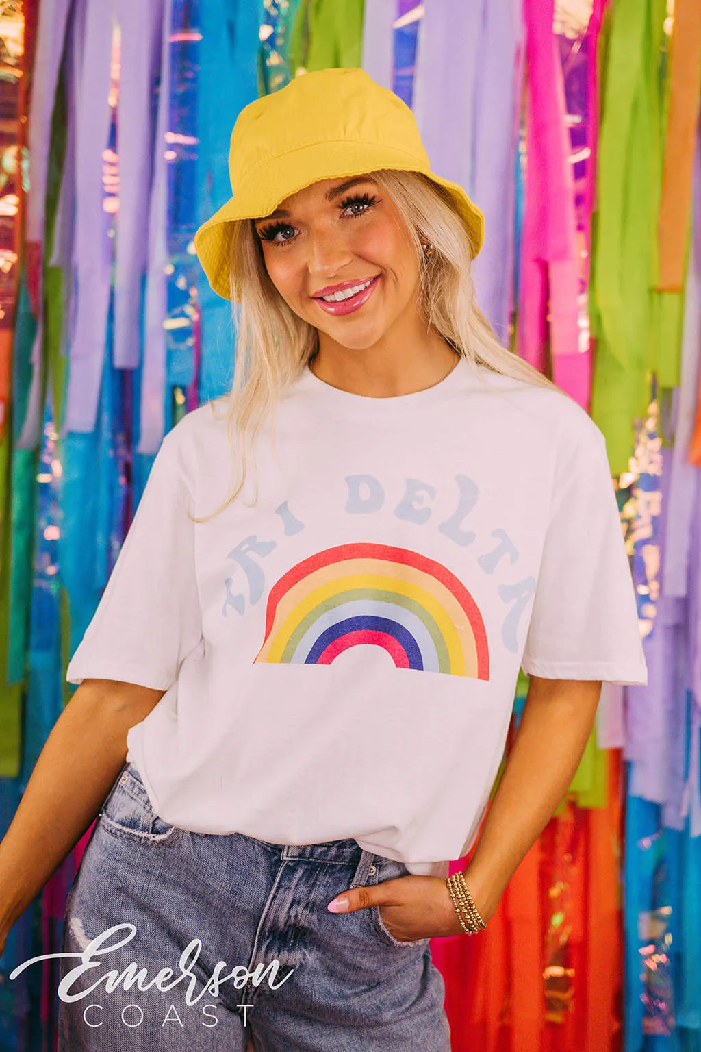 Delta Delta Delta PR Simple Rainbow Tee