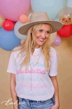 Delta Delta Delta Repeating Notch Tee