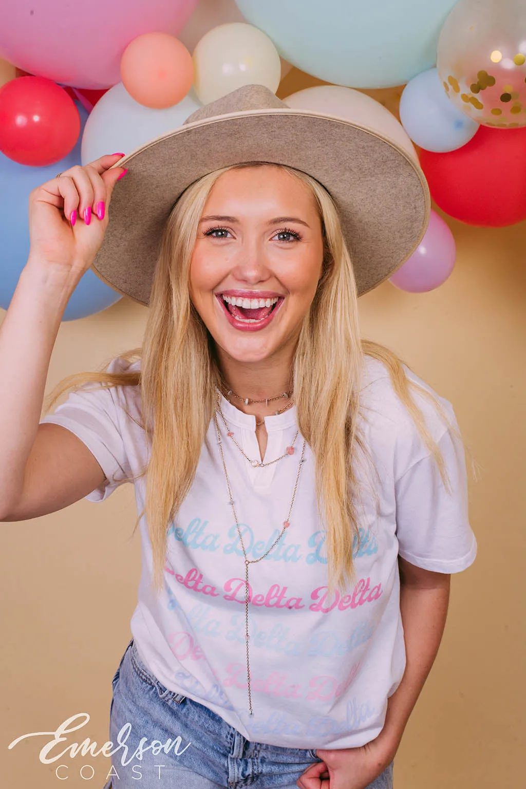 Delta Delta Delta Repeating Notch Tee