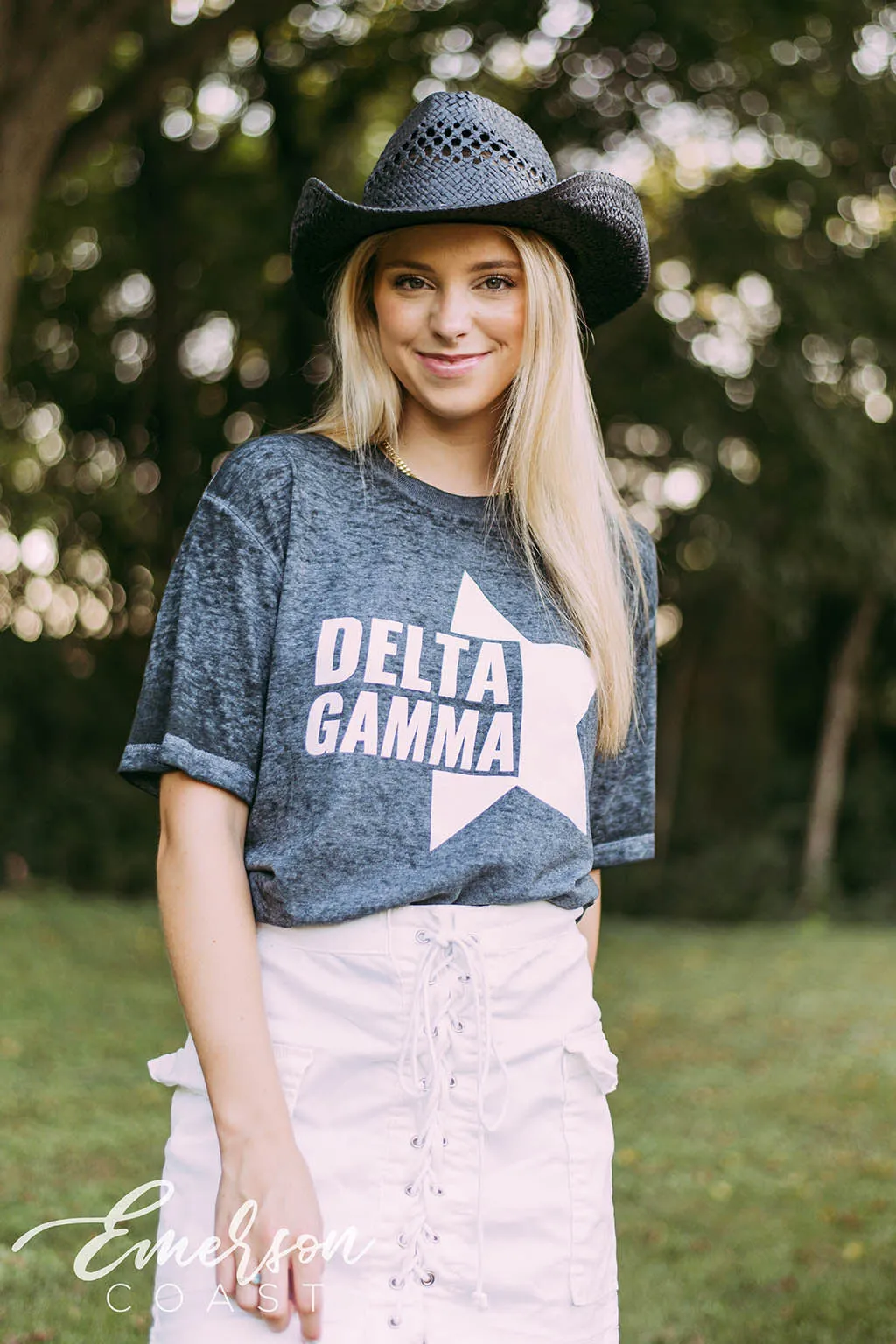 Delta Gamma Star Acid Wash Tshirt